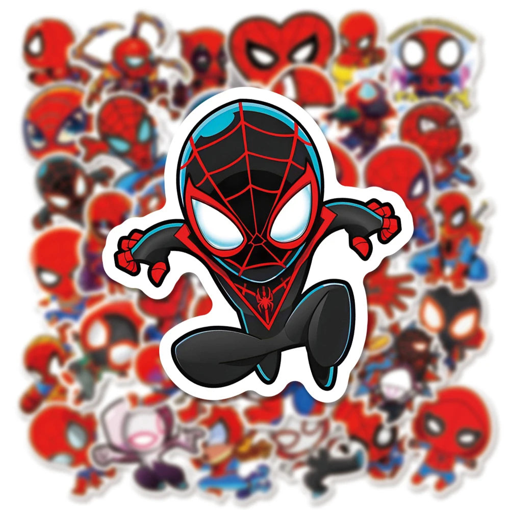 10/30/50pcs Cartoon Marvel Spider-Man Stickers Anime Super Hero Sticker DIY Stationery Phone Laptop Funny Graffiti Decals Decor