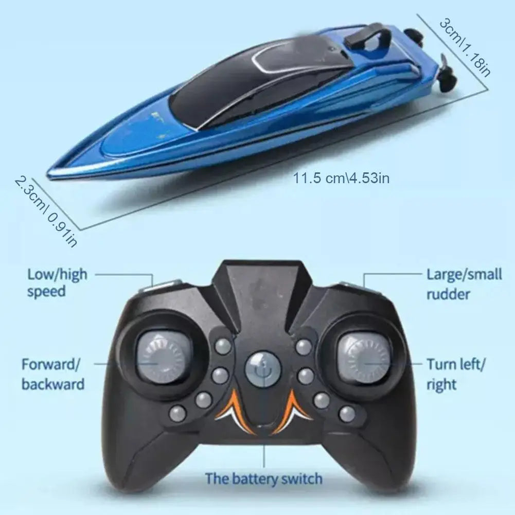 Remote Control LED Light Waterproof Electric Ship 2.4GHz High Speed Boat Mini RC Boat Children Remote Control Ship Toy Gifts