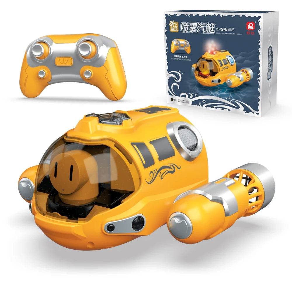 2.4G Spray Motorboat Remote Control Boat Electric Mini Double Spiral Pulp Nuclear Submarine Child Submarine Toy