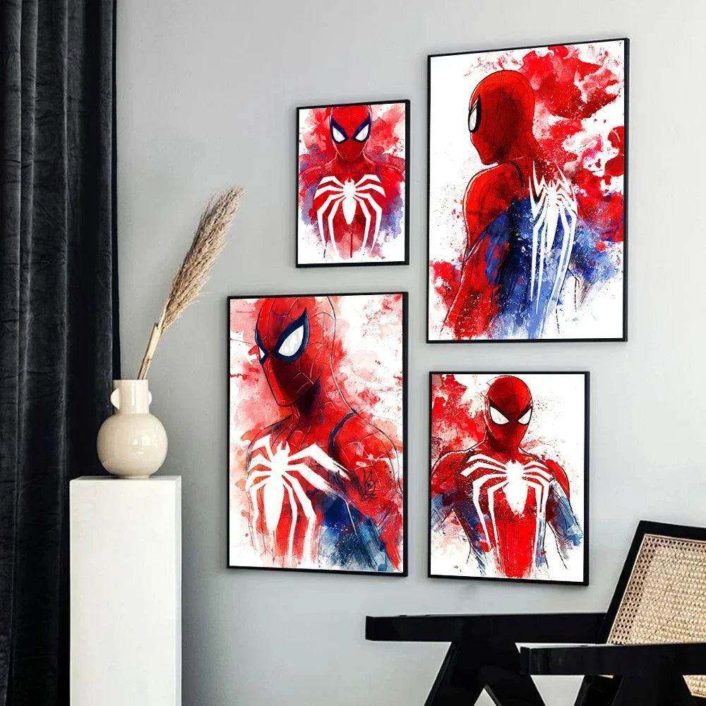 1pc Frameless Canvas Painting SpiderMan Marvel Movie Style Wall Art Posters Superhero Home Decor Canvas Painting Mural Prints