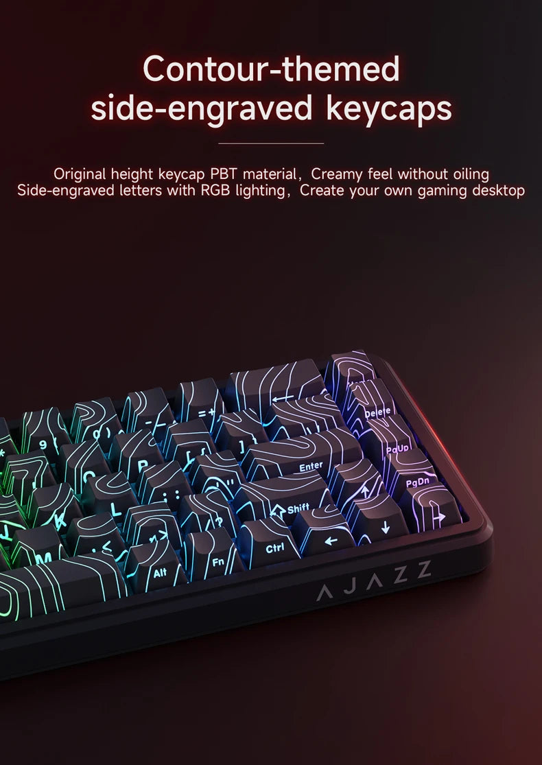 AJAZZ AK680 MAX Magnetic Switch Mechanical Keyboard 60% Rapid Trigger 0.01mm 8K/1K Return 68 keys Wired/Wireless Gaming Keybaord