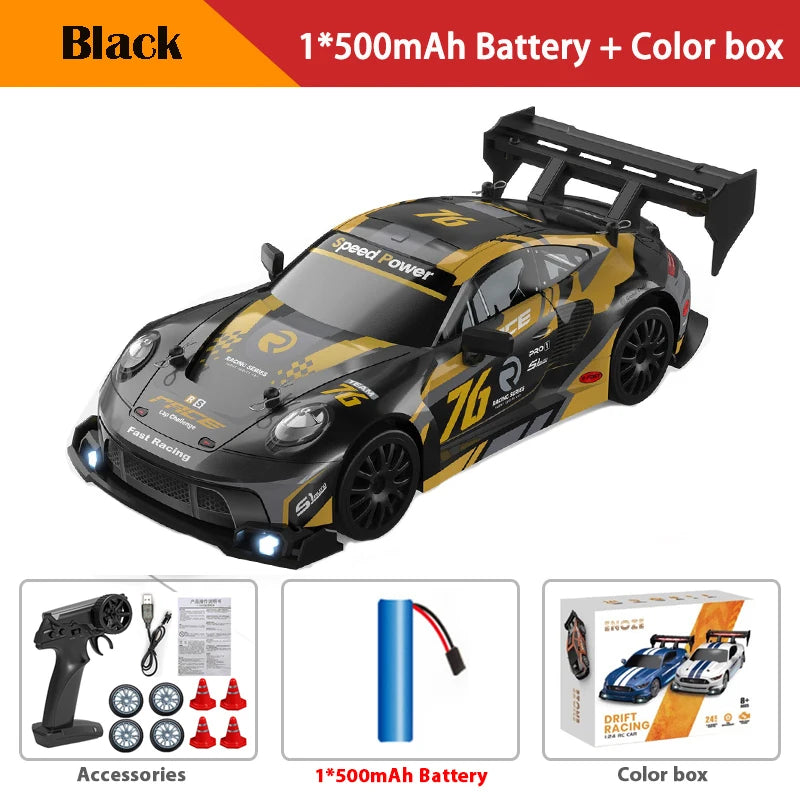 RC Drift Car 4WD Remote Control High Speed Racing Vehicle with LED Lights 2.4GHz Radio 4x4 Off-Road Truck Toy for Children Kids