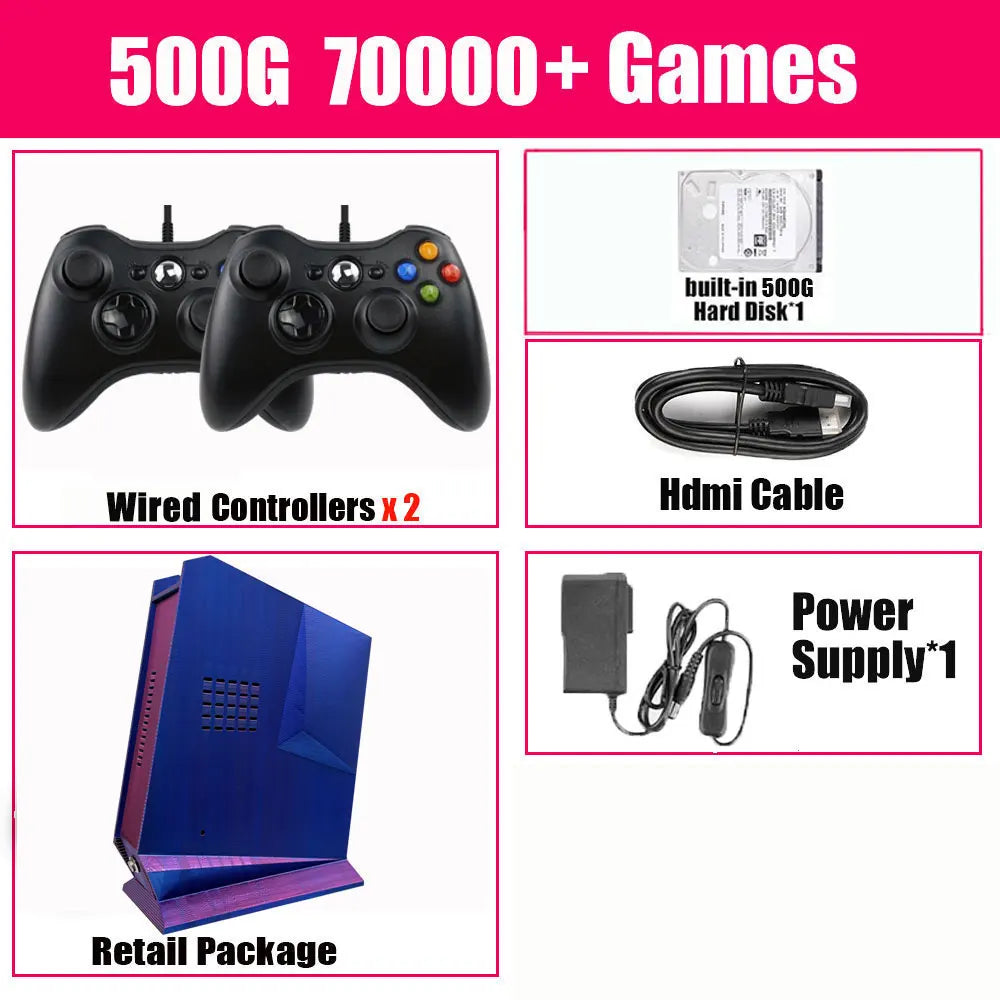 G3 Pro Retro Video Game Console Dual System with 99999+Games for SWITCH/PS3/WIIU/WII/PS2 60+Emulators 4K HD Wireless Controllers