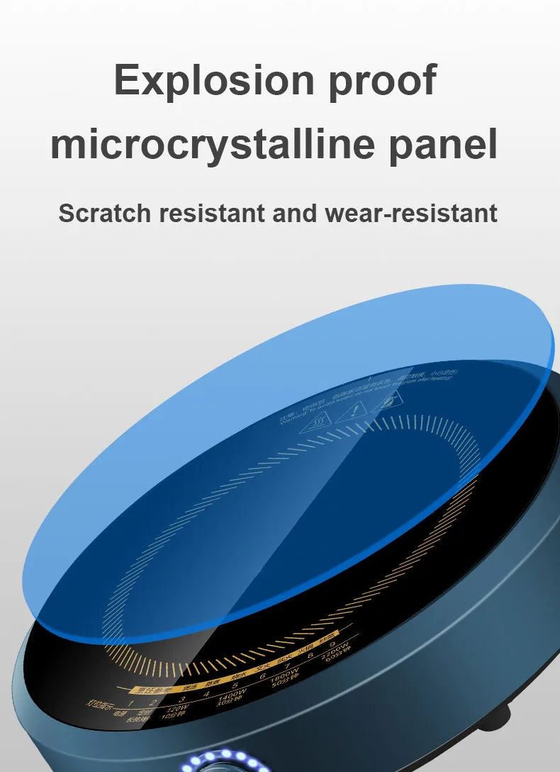 DMWD 2200W Electric Induction Cooker Household Round Smart Heat Plate Creative Precise Control Cookers Hob Cooktop Plate Hot Pot