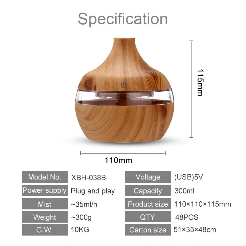 Ultrasonic Air Humidifier Essential Oil Aromatherapy Cool Mist Maker For Home/Office