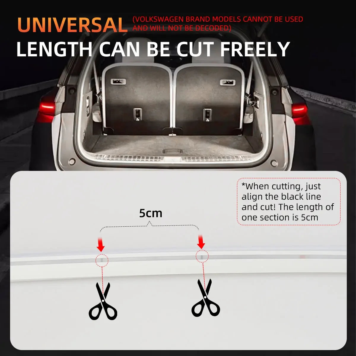 Automatic Led Trunk Light 4.2M Automatic Sensor Car Trunk Light Strip with Dynamic Flowing Illumination for Universal Fit 12V