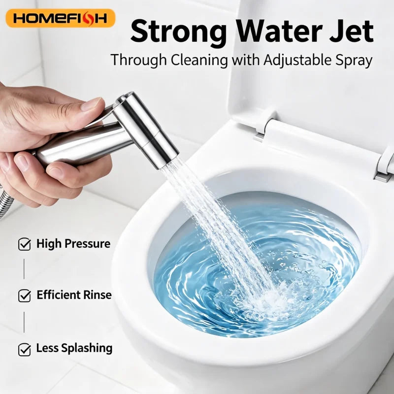 High Pressure Bathroom Cleaning Spray Gun plastic Hand Shower Kit Equipped With 4.8in Hose And Wall Holder Bracket
