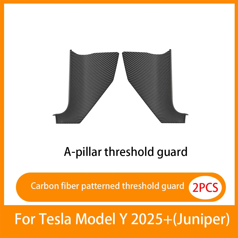 Front Rear Door Sill Guards For Tesla ModelYL/Y Juniper2025 ABS Inner Protector Cover Plate Trim Anti-Dirty Bumper Welcome Pedal