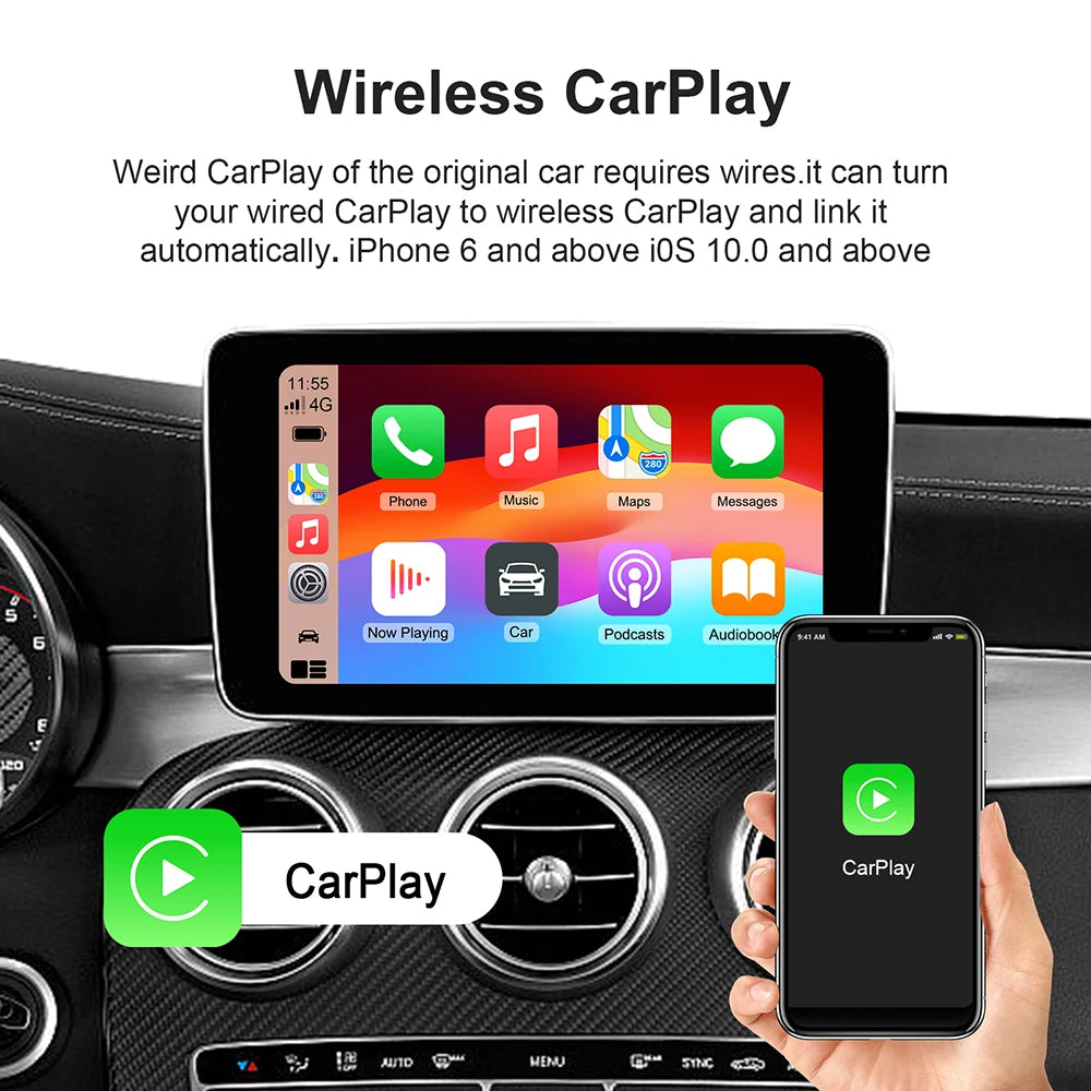 New Carplay Ai Box Wireless Android Auto Wireless Carplay Adapter TV Box For Netflix YouTube Car Intelligence Systems