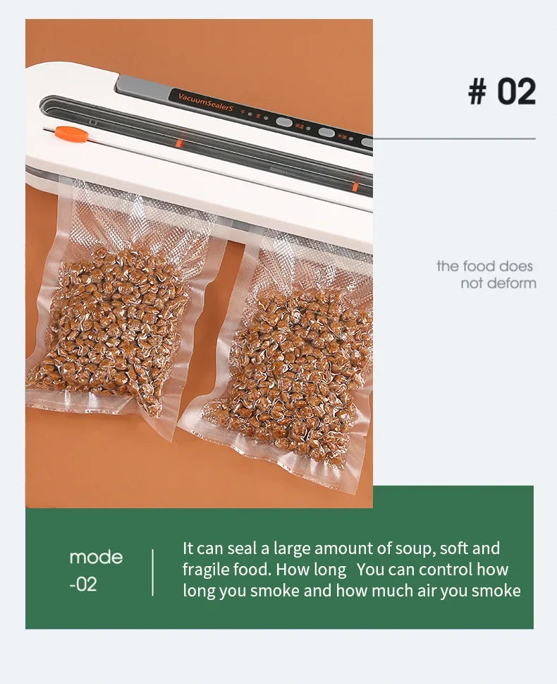 New Automatic 30cm Vacuum packaging machine Food Vacuum sealer for Dry wet soft powder Household food Storage Sealing machine