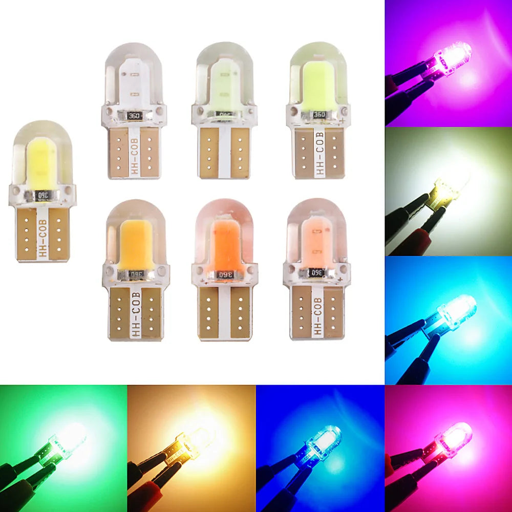20X LED T10 Led 194 168 W5W COB Led Car Wedge Bulb Auto Interior Dome Reading Light Parking Lamp  License Plate Light
