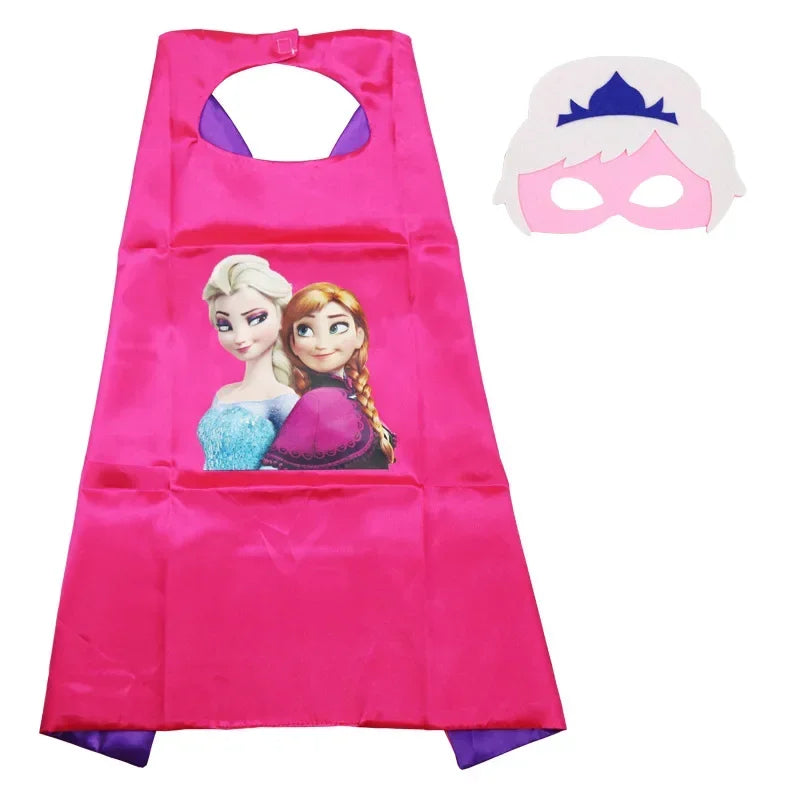 Super Hero Masquerade Mask Cape Cloak Anime Spider Man Batman Cloak Action Captain America Figure Toys Cosplay Child Party Gifts