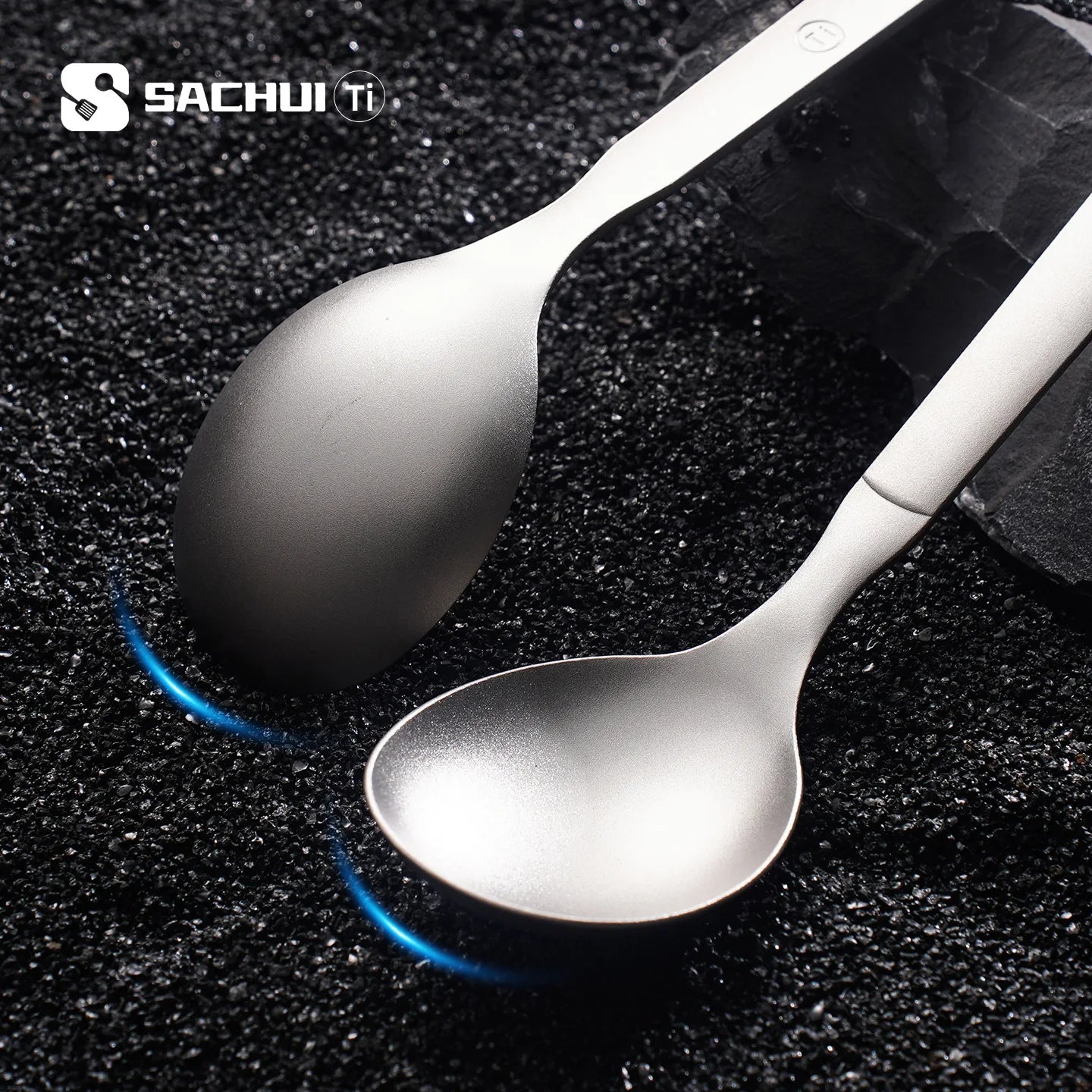 Pure Titanium Round Spoon Lightweight Camping Utensil Home Use Soup Rice Spoon Portable Backpacking Hiking Outdoor Tableware