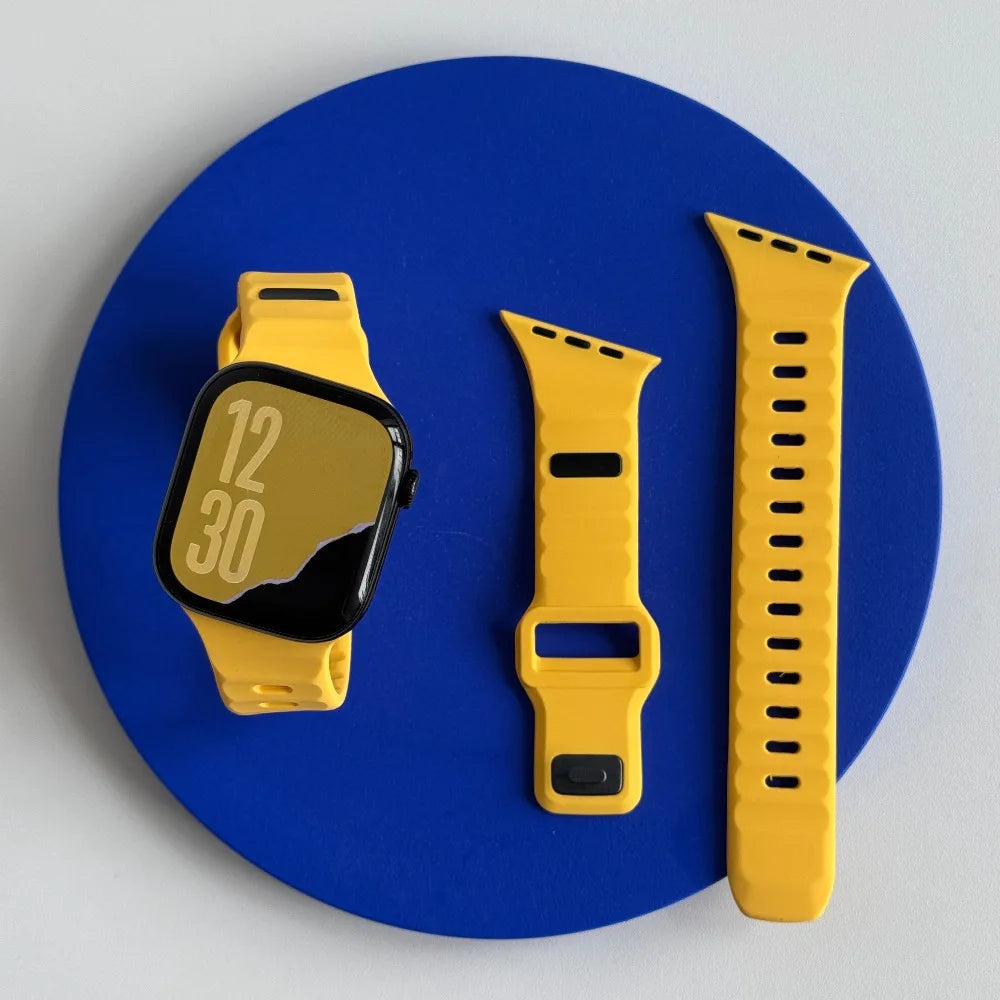 Silicone Sport Strap For Apple Watch Band Ultra 49mm 40mm 41mm 44mm 45mm 46mm correa bracelet iwatch Series 11 10 9 8 7 6 5 se