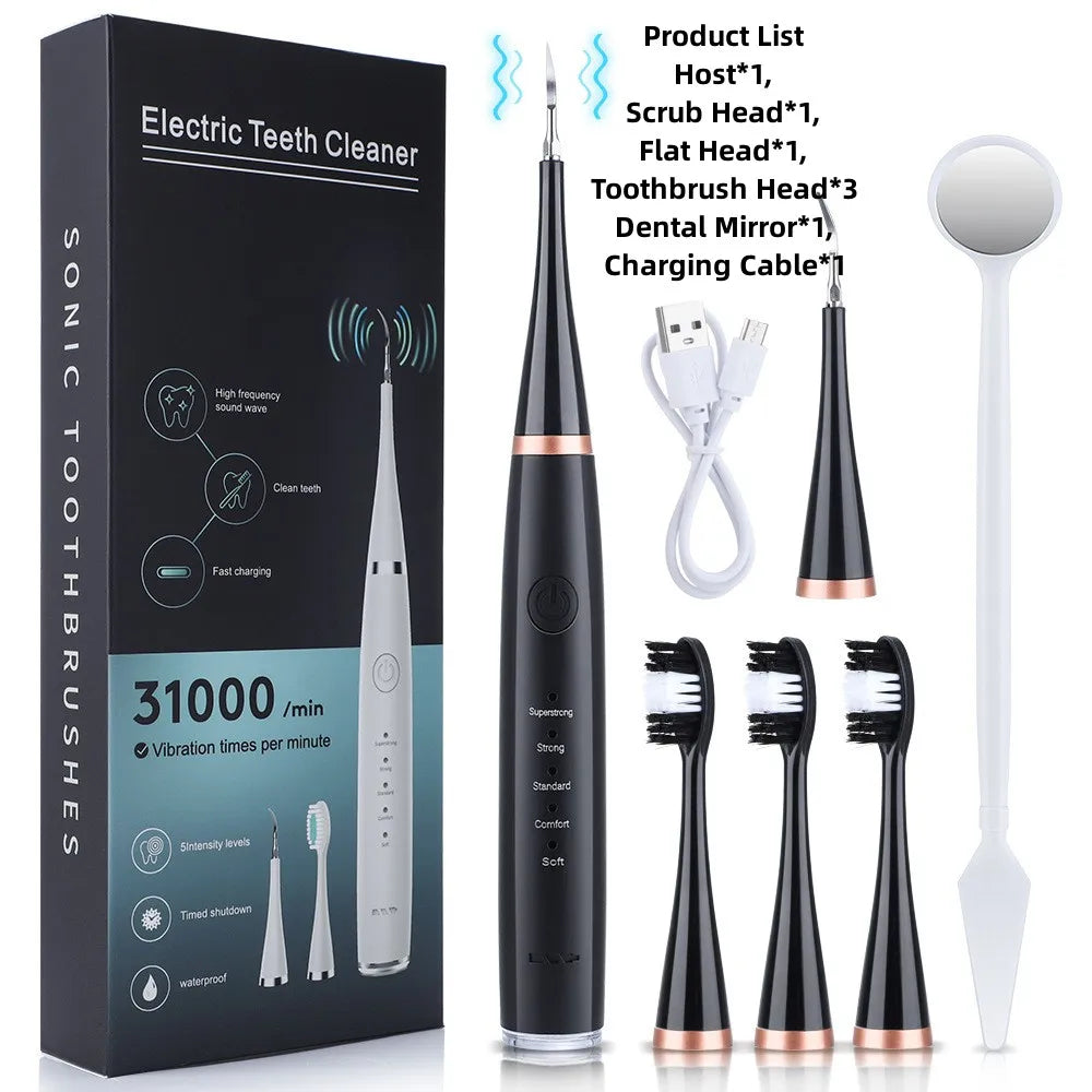 Experience total oral care with this electric toothbrush set—featuring six functions for efficient tartar removal and a healthier smile!
