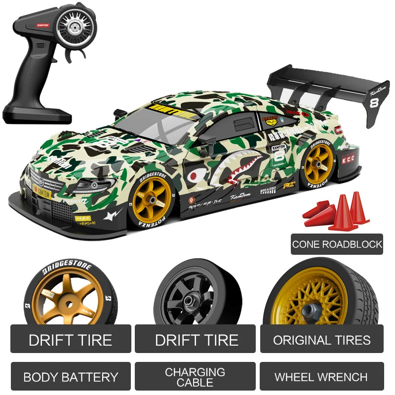 RC 4WD 2.4G Racing Car High Speed Off-Road Remote Control Drift Toys 1:16 with LED Light Race Sports Car for Boys Children Gift