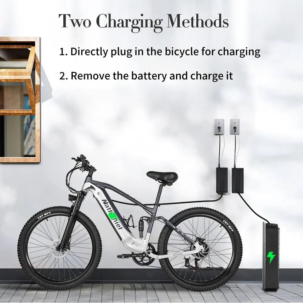 Nathaniel SYR03 Electric Bike 27.5' 1000W Adult Electric Assisted Bike 48V 20Ah Large Capacity Detachable Lithium Batteries Ebik