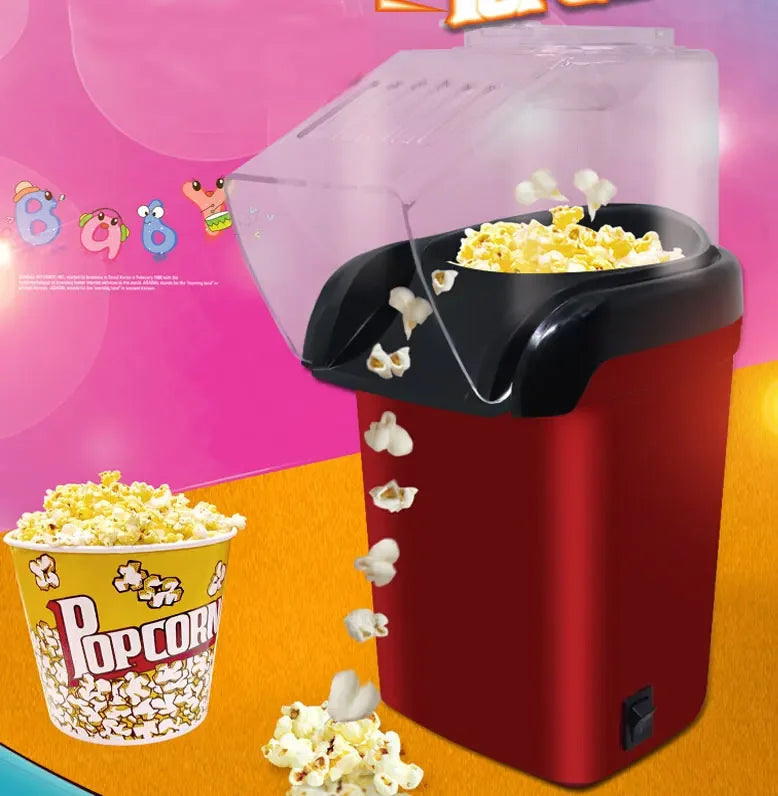 Indulge in quick and tasty snacks at home with this premium electric popcorn maker. The mini hot air corn popper features fast heating and a stylish design, making it perfect for convenient and delicious popcorn treats!