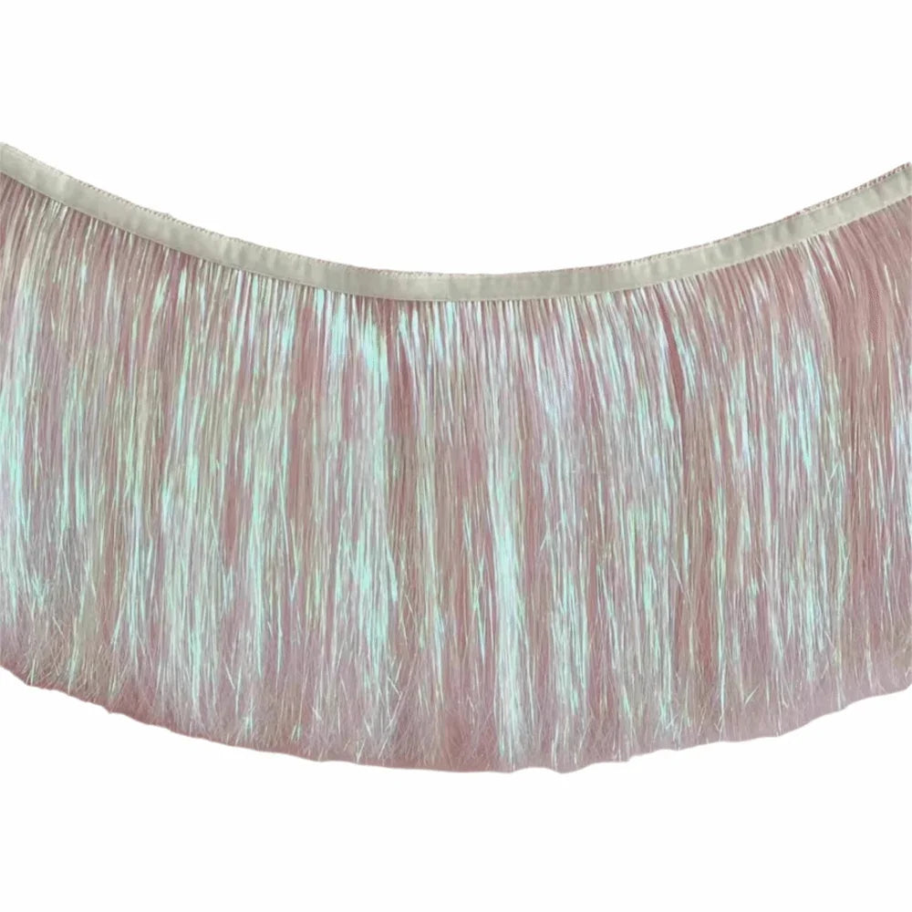 Multicolor Drizzle Garland Encryption PET Metallic Foil Fringe Thickening Background Ornament Tassel String Party Supplies