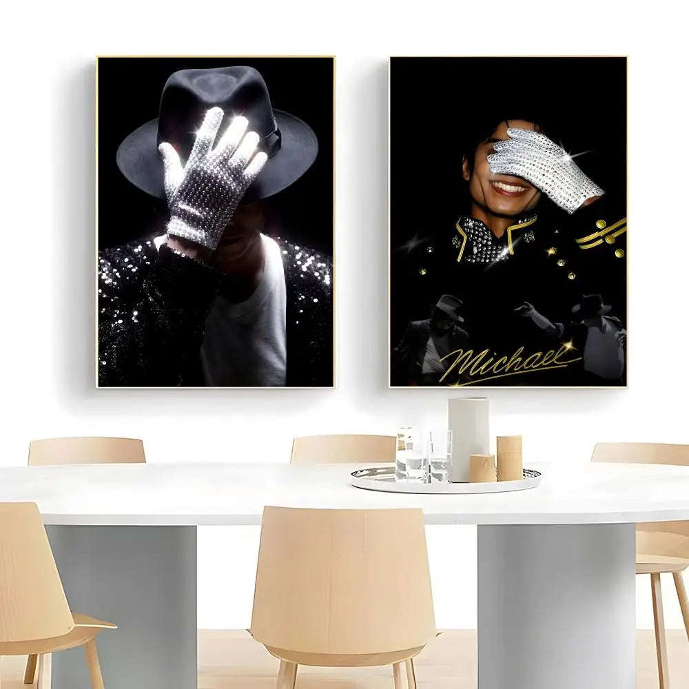 MJ M-Michael Singer J-Jackson Poster  Self-adhesive Art Waterproof Paper Sticker Coffee House Bar Room Wall Decor