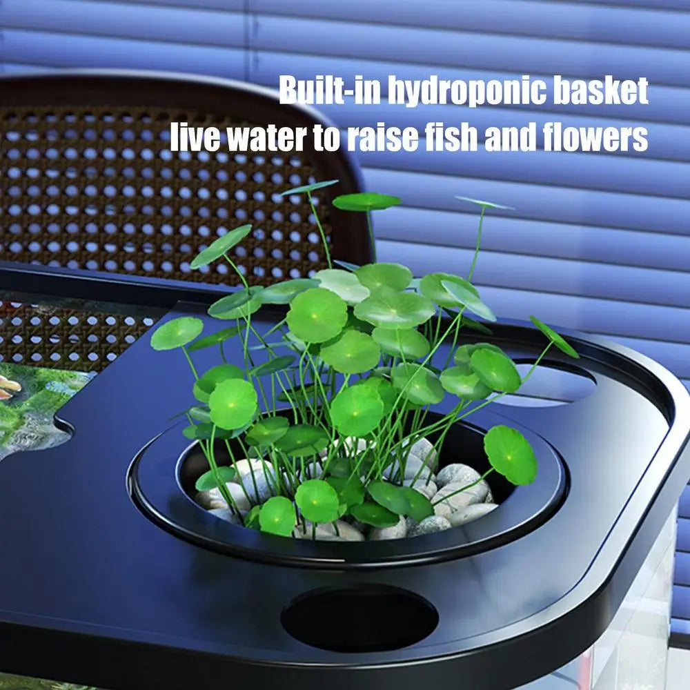 Fish tank Aquarium Kit Small Beginner Fish Tank Decorative Fish Tank For Terrapin Tortoise Turtle Household Clear Aquarium