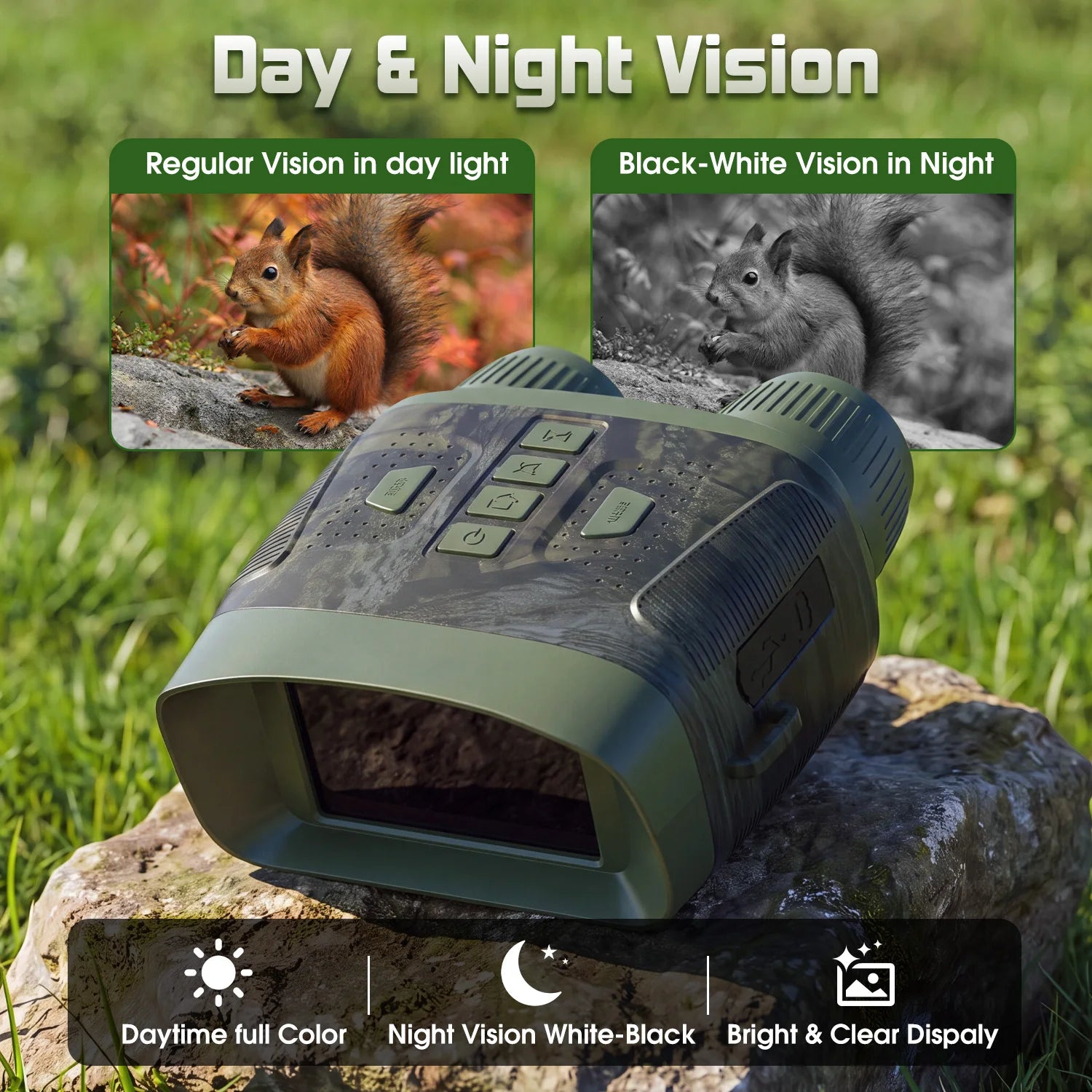 Infrared Night Vision Goggles 4K HD, with 3" Screen&10X Digital Zoom Camera, 2500mAh Battery USB Rechargeable Binoculars, for Wildlife Observation Hunting Camping Hiker Backpackers