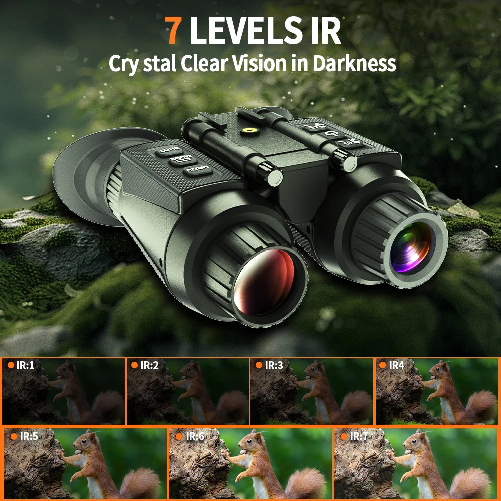 8300 4K Head-Mounted Night Vision Goggles & Binoculars for Adults – Infrared NVG with Manual Focus & 8X Digital Zoom for Hunting, Camping, and Outdoor Surveillance