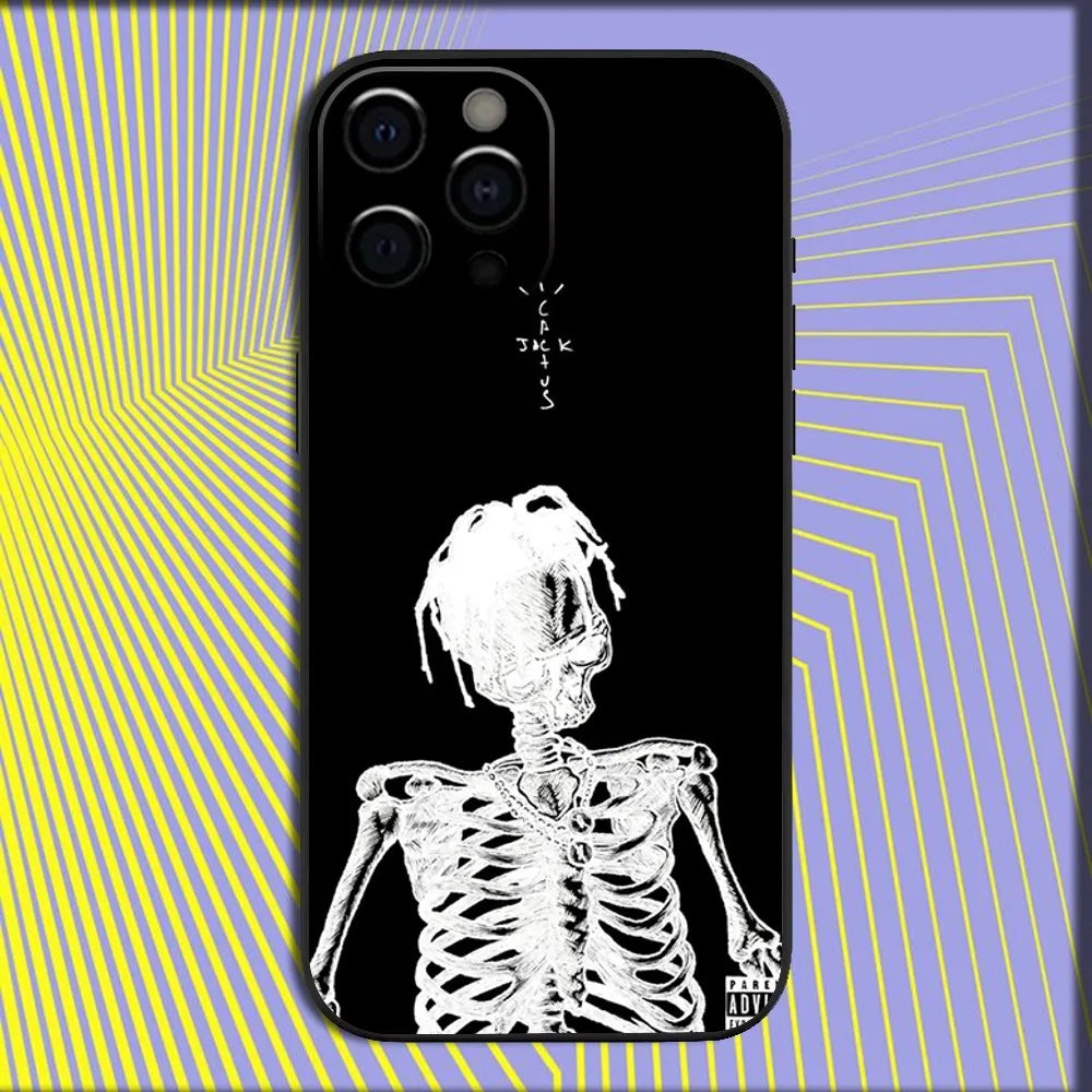 Travis Scott Cactus Jack Phone Case For iPhone 16 15 14 13 12 11 Pro Max Mini X XS SE 7 8 Plus 16E Shockproof Soft Cover Fundas