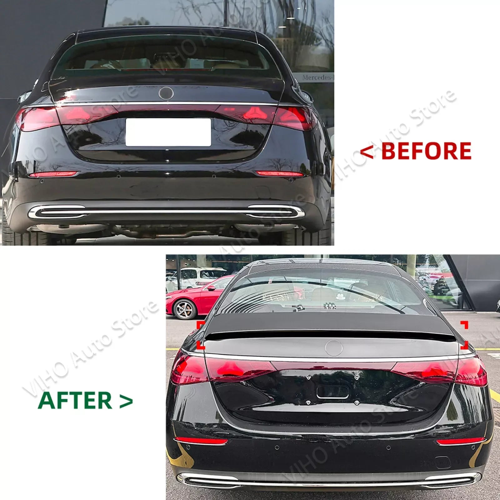For Mercedes W214 E Class E260 E300 E350e E400e E53 E63 2024 2025 AMG Car Rear Trunk Spoiler Trim Roof Tail Wing Body Kit Trim