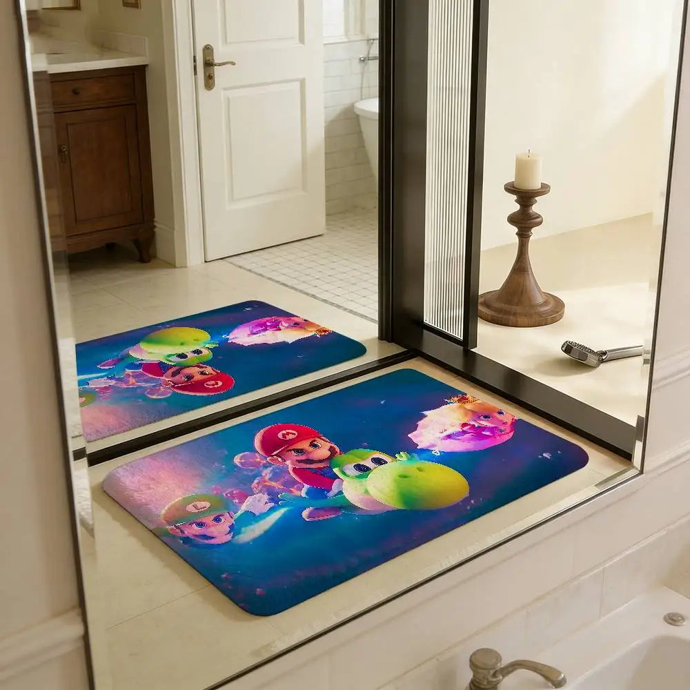 Super Game M-Marios Door Mat Kids Room Bedroom Decoration Balcony Anti-Slip Doormat Living Room Doormat Area Rug