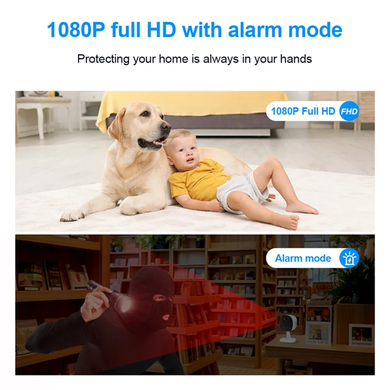 Keep an eye on what matters with this 1080P HD WiFi baby monitor and mini security camera—featuring portable design, audio, infrared night vision, and motion detection for complete peace of mind!