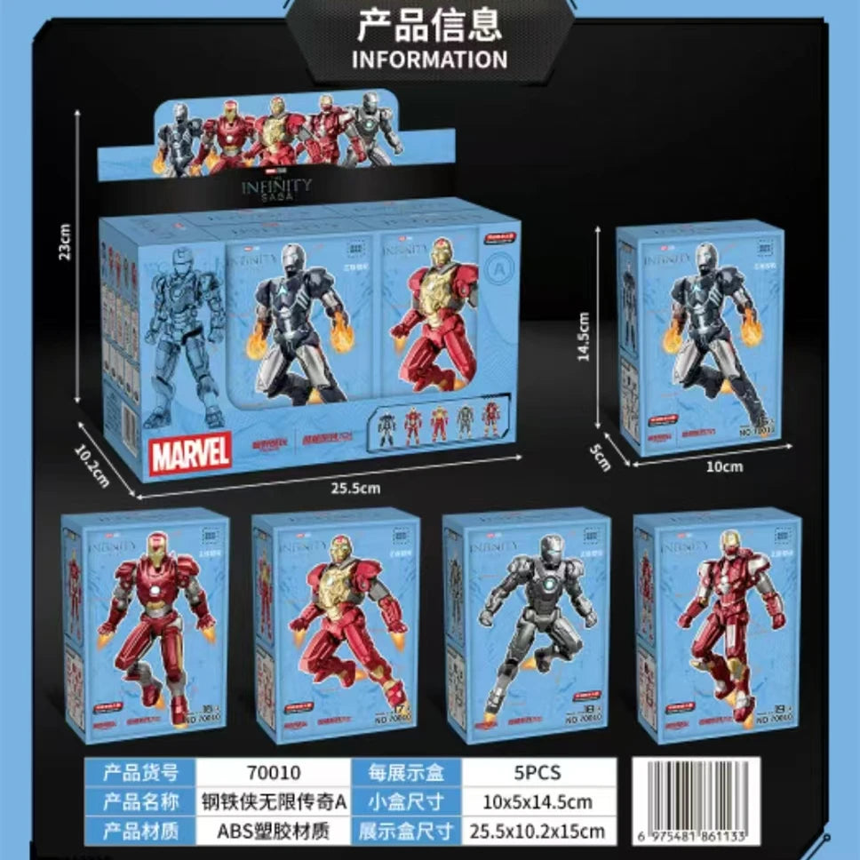 Original Iron Man Blind Box MK14 MK15 MK16 MK17 MK18 MK19 MK20 MK21 MK22 MK23 MK24 Action Figure Assembled DIY Toys Model Gift