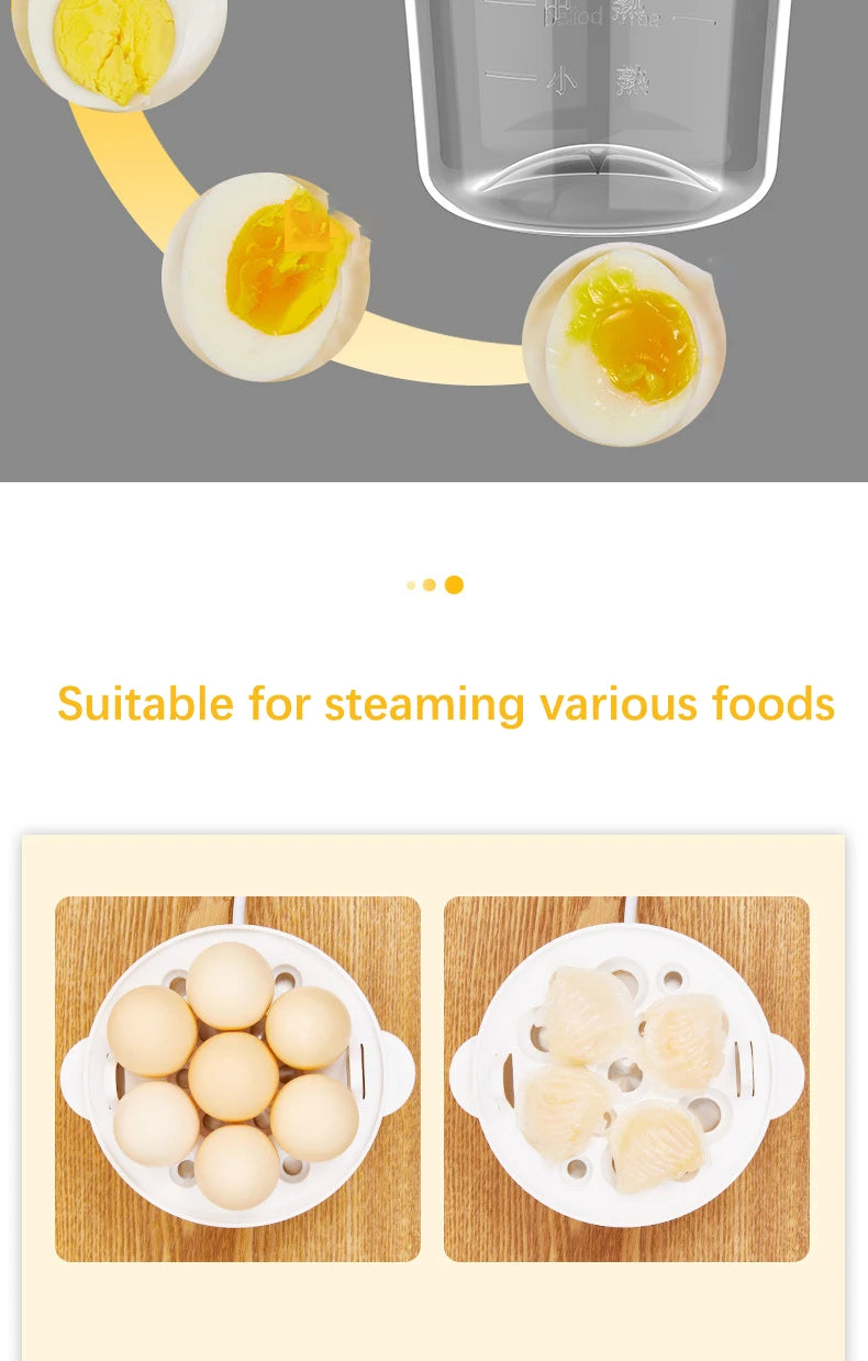 Electric Eggs Cooker Rapid Mini Egg Boiling Machine for Poached Scrambled Omelets Auto Shut Off Kitchen Appliance