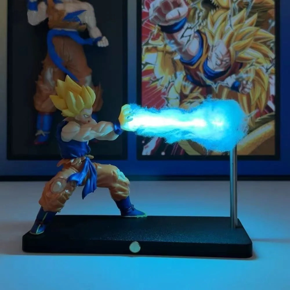 Anime Son Goku Kamehameha Night Light Figures Desktop Touch Control Lamp Rechargeable Night Lamp Figures with Cotton