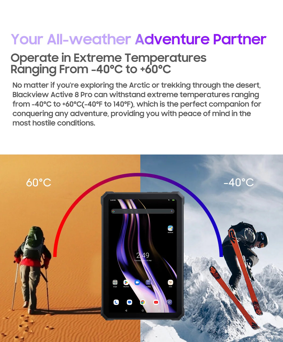 Blackview Active 8 Pro Rugged Tablets 22000mAh Battery Android 13 10.36" 2.4K Display 16GB 256GB Helio G99 48MP Camera Tablet PC