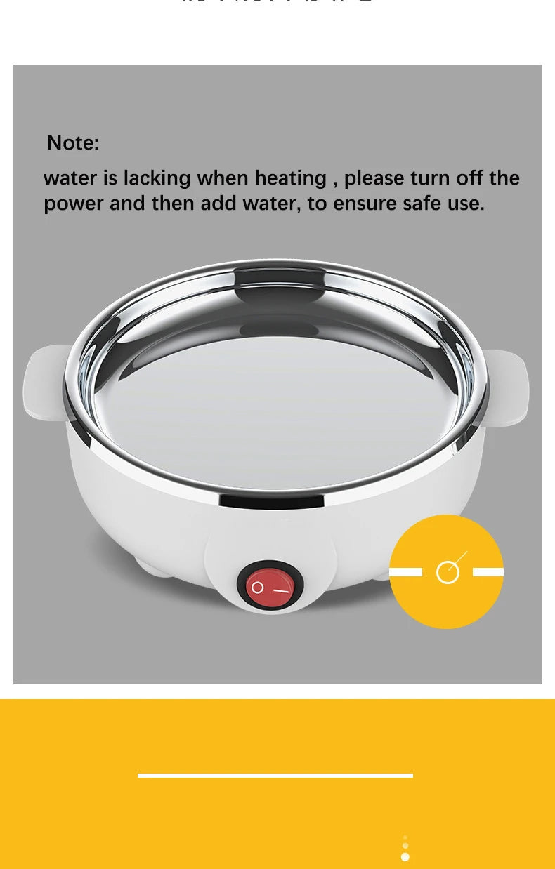 Electric Eggs Cooker Rapid Mini Egg Boiling Machine for Poached Scrambled Omelets Auto Shut Off Kitchen Appliance