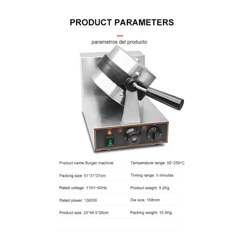 UFO Burger Machine Ice Cream Hamburg Maker Commercial rotary 110V 220V Gelato Panini Press machine