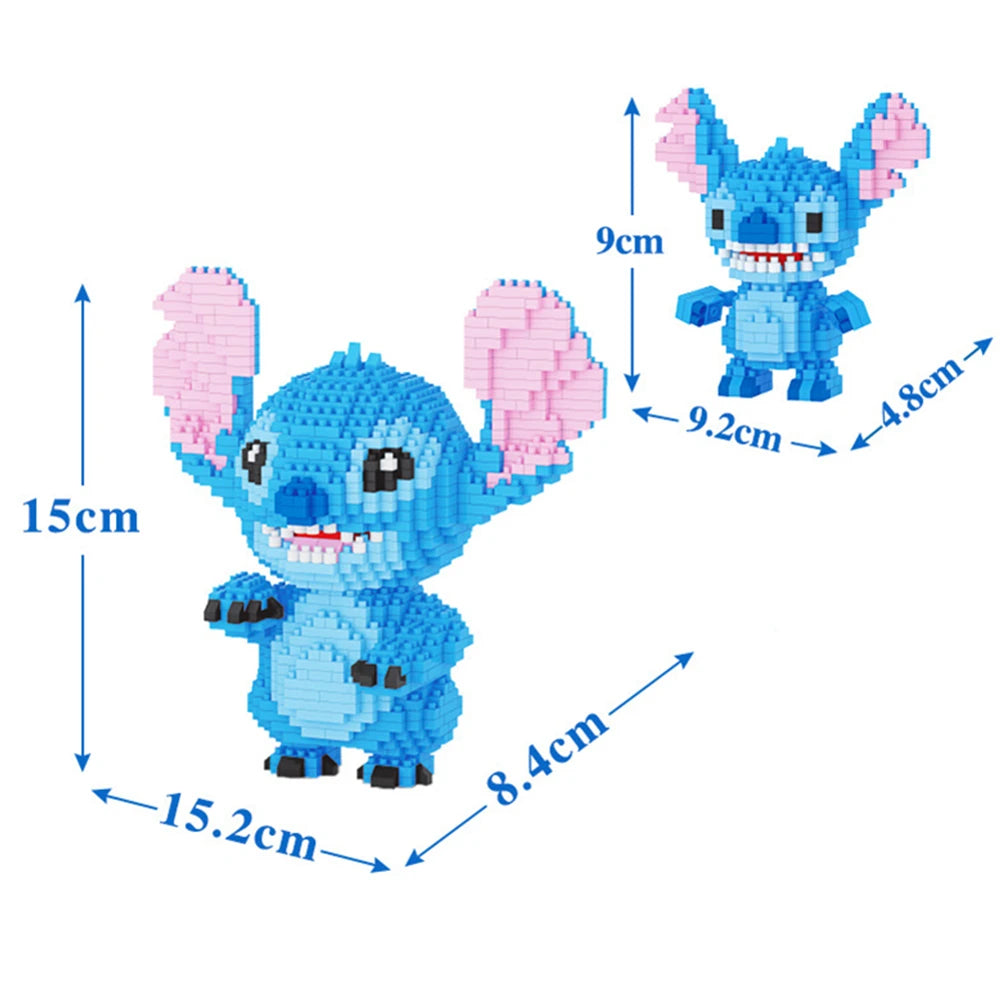Funny Anime Figure Interstellar Stitch Blocks Small Particles Building Blocks Assembled Puzzle Block Toy Children Christmas Gift