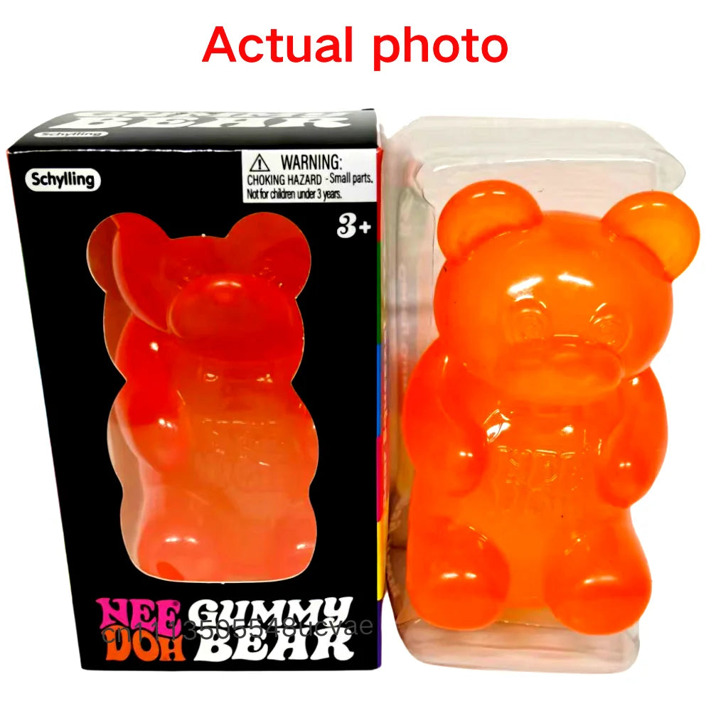 NeeDoh Gummy Bear Maltose Squeeze Squishy Fidget Toy Stress Relief for Kids Adults Blind Box