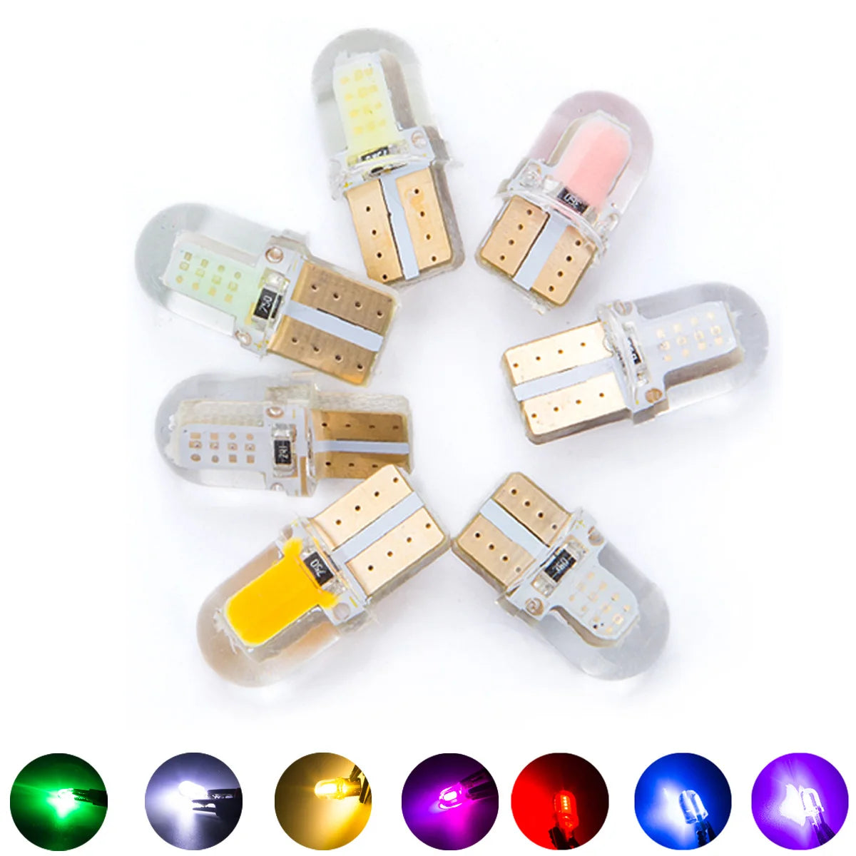 20X LED T10 Led 194 168 W5W COB Led Car Wedge Bulb Auto Interior Dome Reading Light Parking Lamp  License Plate Light