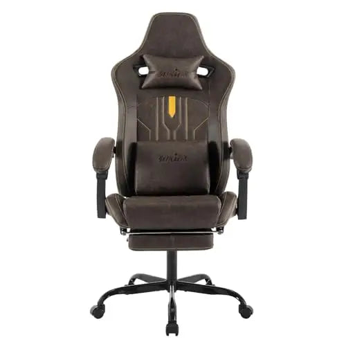 Gaming Chair with Footrest Ergonomic Computer Chair Massage Lumbar Cushion, Racing Video Game Chair Adjustable Rocker