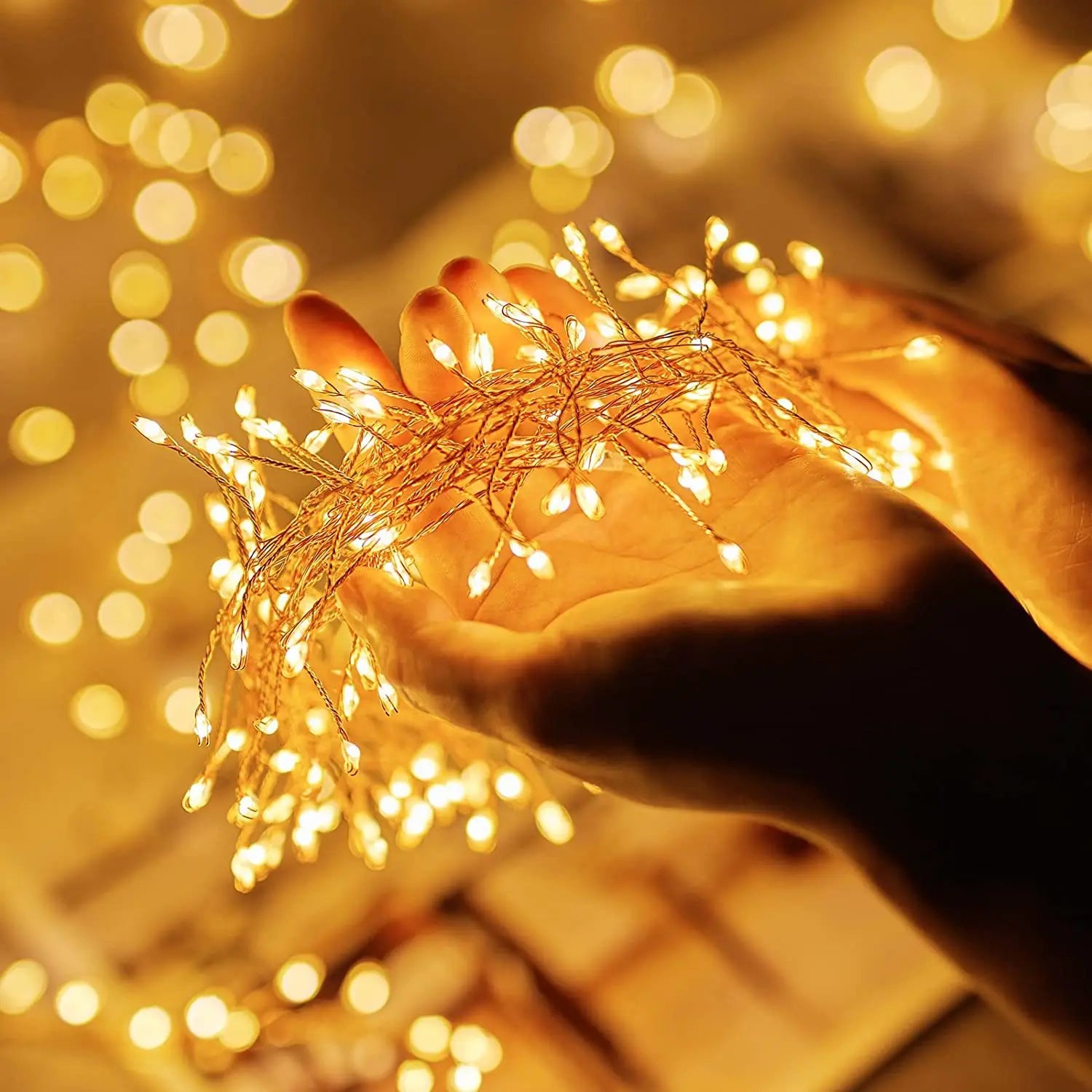 Add festive sparkle with these USB-powered LED firecracker string lights—complete with remote control for easy lighting and fun!