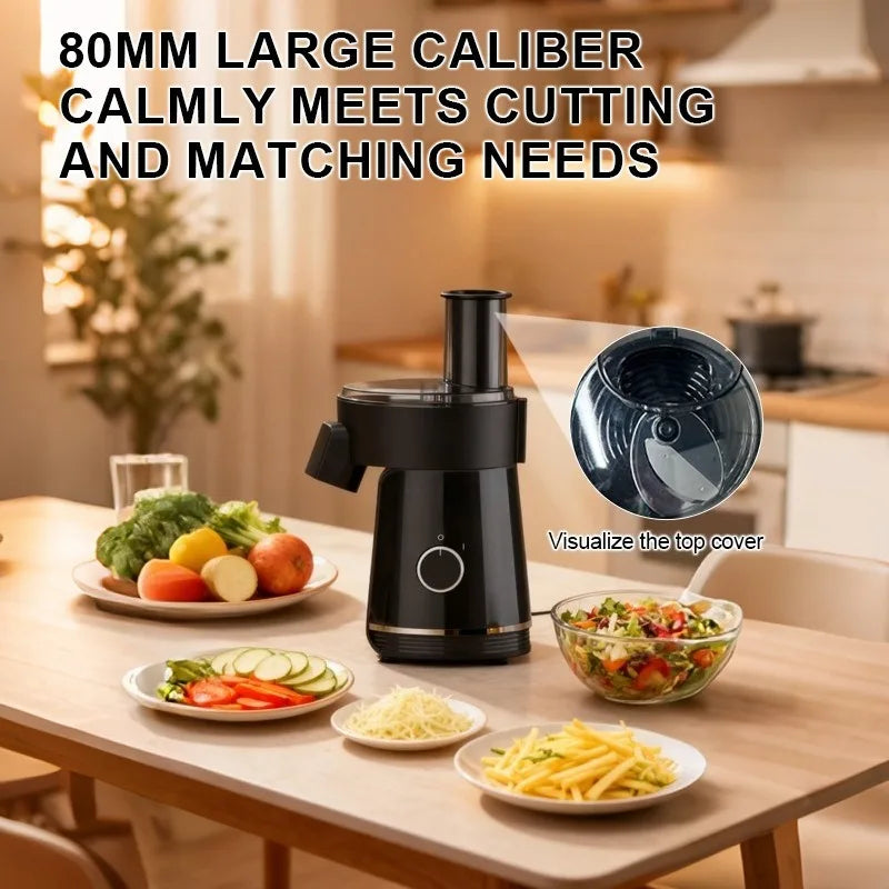 Electric vegetable cutter European standard 200W six-in-one multi-functional shredding and slicing household kitchen food