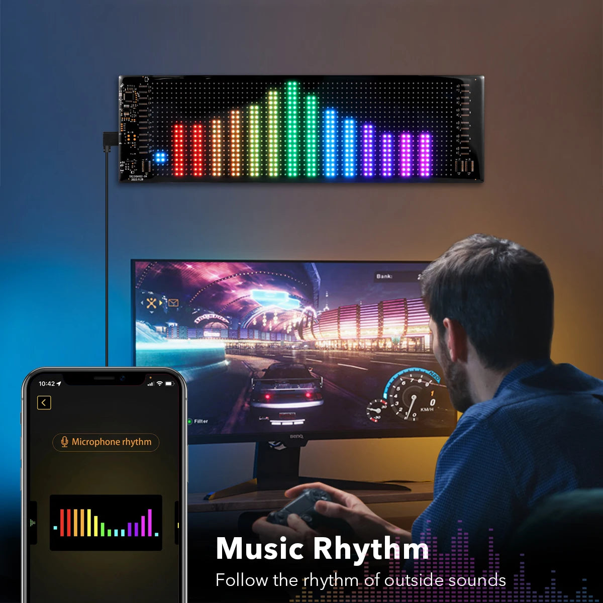 16x96 LEDs Matrix Pixel Panel,Scrolling Bright Advertising LED Signs Lights,USB Flexible 5V LED Car Sign Bluetooth App Control