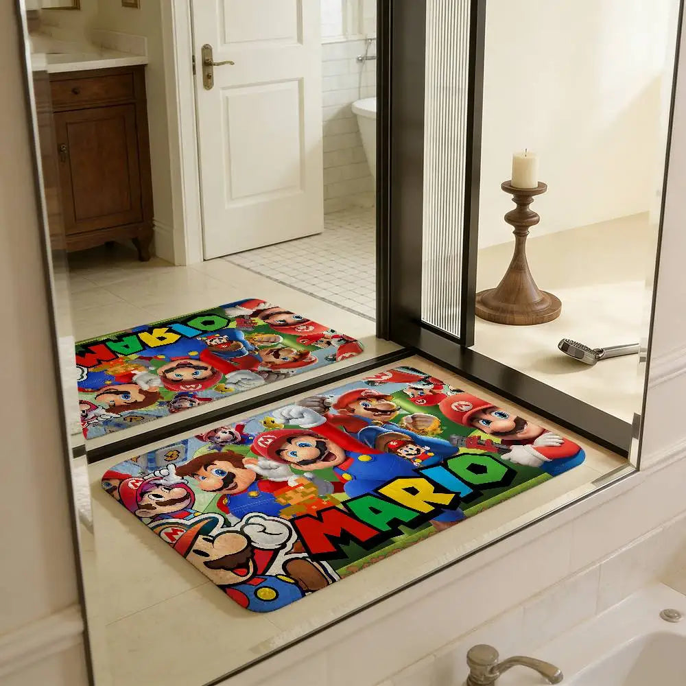 Super Game M-Marios Door Mat Kids Room Bedroom Decoration Balcony Anti-Slip Doormat Living Room Doormat Area Rug