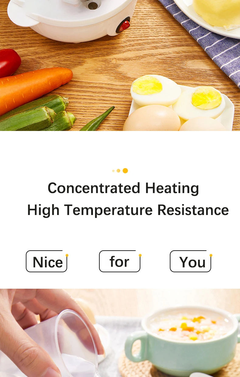 Electric Eggs Cooker Rapid Mini Egg Boiling Machine for Poached Scrambled Omelets Auto Shut Off Kitchen Appliance