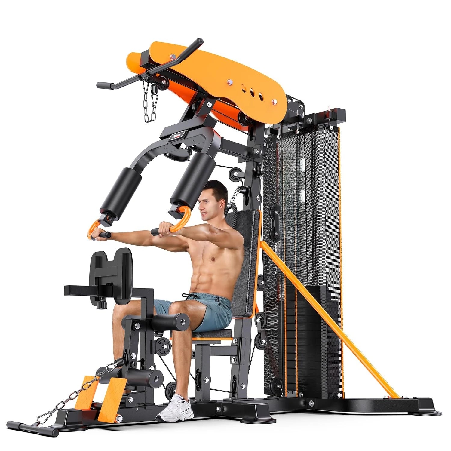 Multi-Function Home Gym Workout Station, Featuring a Pulley System, arm Trainer, and Leg Trainer for Full-Body, Customized