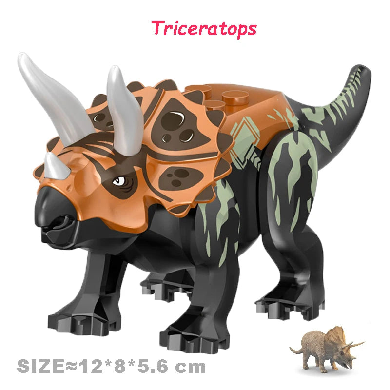 Jurassic Cool Dinosaurs World Triceratops Velociraptor Indominus T-Rex Model Assemble Building Blocks Toys For Children Boy Gift