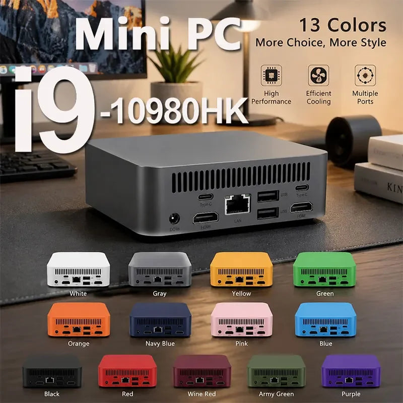 2026 Mini PC Core i9 10980HK Windows 11 Computer 16GB RAM 1TB M.2 SSD Portable Gaming Computer 60Hz 4K HD Mini Desktop PC Gamer