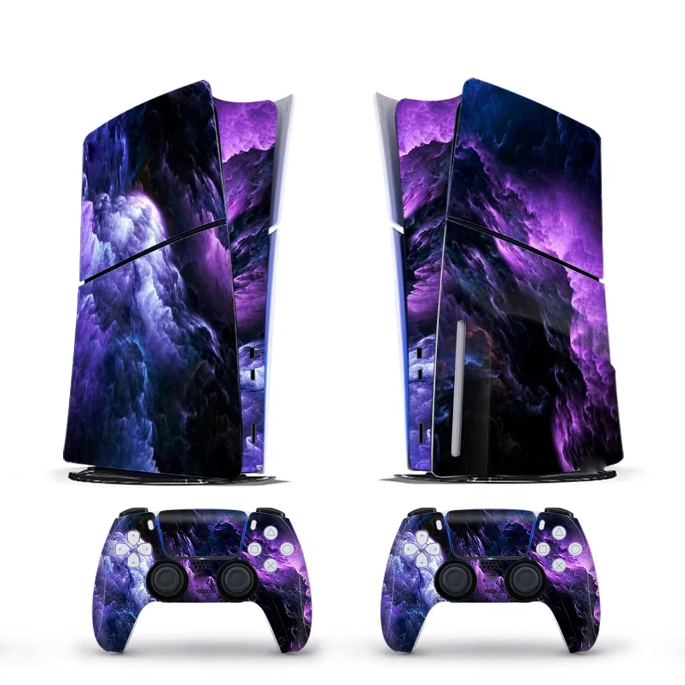 Vinyl Cover Skins for Playstation 5 Slim Console Controller Stickers Superhero Skin Wraps Set for PS5 Disc Edition Accessories